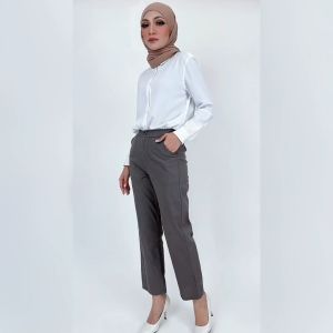 KM Women Teneesa L-XL Straight Cut Ready Stock Strong Elastic High Rise Work Casual Long Pants Seluar Panjang [P22084]