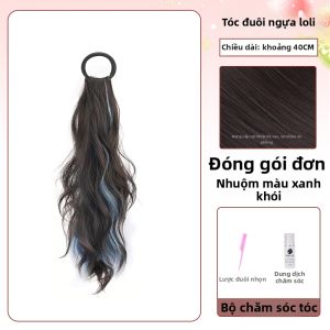 Mái tóc giả đuôi ngựa xoăn tự nhiên một mảnh