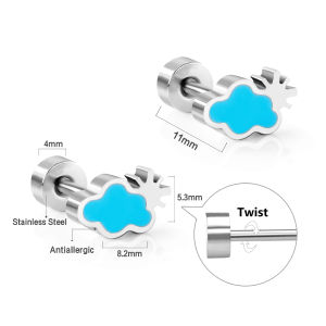 Hypoallergenicity Stainless Steel Earrings Studs for Woman Cute Acrylic Korean Fashion Tiny Heart серьги Romantic Ears Jewelry