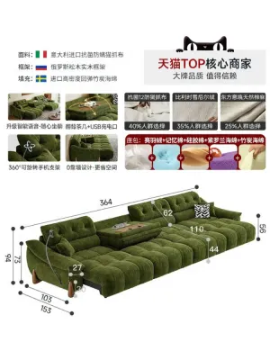 MEIZHAISHENGHUO | Zero-Wall Multi-Functional Smart Sofa 3-Seater Chennille Fabric