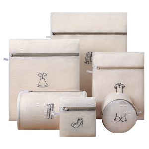 Bộ 6 Túi Giặt Lưới Có Khóa Kéo Chất Liệu Polyester Bền Túi Giặt Đồ Lót Tiện Dụng Cho Du Lịch Có Thể Tái Sử Dụng Giặt Máy Được
