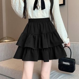 Váy Ngắn Xếp Ly Lót Hai Lớp Cạp Cao Mùa Hè Cho Nữ Váy Xếp Ly Xếp Ly Váy Ngắn Xếp Ly Phong Cách Ngọt Ngào Cho Nữ