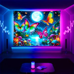 VIKAMA Dream Forest Mushroom Butterfly Starry Sky Tấm Thảm Polyester Chống Thấm Nước Cho Phòng Ngủ Chơi Tưởng Tượng Trang Trí Phòng