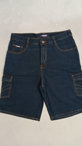 [Lelitex] Mens Plus Size 3/4 Bermuda Wide-leg Loose Baggy Denim Jeans with 4 or 6 pockets Random Pick