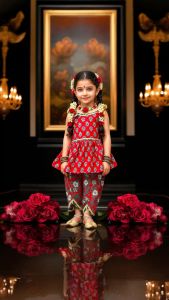Sundari Series - Sleeveless Kids Kurti with Dhoti Pants Peplum Waist Breathable Airy Cotton for baby girls and kids punjabi suit