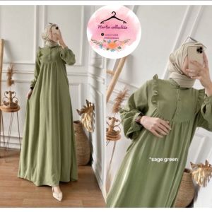 Gamis Crinkle Airflow / Gamis Polos Crinkle New / Gamis crinkle variasi jumbai dada