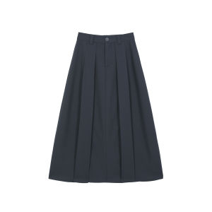 Chân Váy Xòe Dập Ly Phong Cách Pháp Đen Midlength