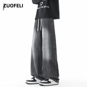 ZUOFEILI | Vintage Loose Straight Tapered Jeans for Male Teen