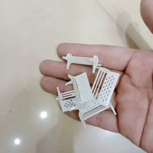 Mô hình tiểu cảnh ghế trắng trang trí sen đá xương rồng terrarium charm slime