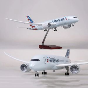Mô Hình Máy Bay American Airlines 787 Dreamliner 47cm Tỷ Lệ 1:130 Làm Bằng Nhựa Resin Có Đèn Và Bánh Xe Dành Cho Trẻ Em