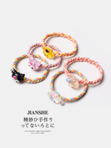 Kids Cute Cartoon Braided Hair Rope Girl Sweet Hair Friendly String Hair Rubber Band High Elasticity Hair Ring Headdress