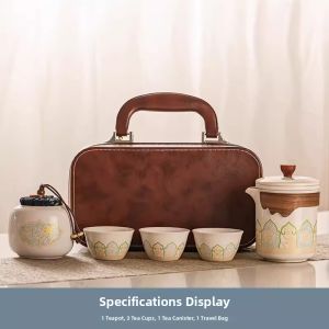 JIANGXU | Travel Outdoor Portable Tea Set Ceramic Quick Cup