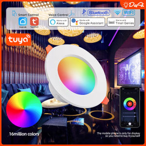 Tuya Smart LED Downlight WiFi Bluetooth Recessed LED Ceiling Down Light Dimmmable 10W RGB +CCT Color Changing Lights Music Sync Works with Alexa Google Home Voice Control