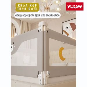 YUUMI Thanh chắn giường bảo vệ an toàn cho béNâng Hạ 1 Bên Ngăn Ngừa Trẻ Té Ngã / Rơi Ra Khớp Nối Không Khe Hở(mẫu mới 2025)
