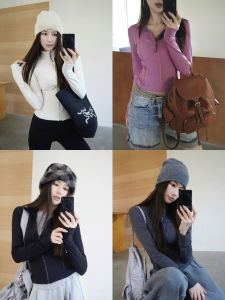 YUMOMO Lu Series Mermaid Line Sport Jacket High Elasticity Bare Sensation Shaping Slim Fit Stand Collar Short Outerwear