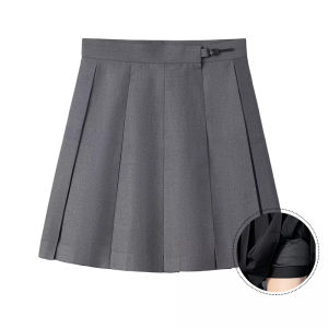 สูง เอว สีบริสุทธิ์ พลีท กระโปรงสั้น จีบล้อ 39ซม. ผู้หญิง สไตล์ ฤดูร้อน ครึ่งตัว กระโปรง โพลีเอสเตอร์ ไฟเบอร์ 100%