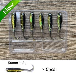 Soft Lures Kit 1.3g 5cm Tail Worm 6.5g Spinner Metal Jig Hook Pesca Gear Tackle 6-10pcs Bait Swimbait Carp Fishing Lure Set