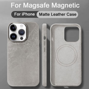 Luxury For Magsafe Frosted Suede Leather Phone Case For iPhone 15 14 13 Pro Max Magnetic Wireless Charge Matte Cover Accessories
