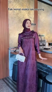 Maxi Dress Brokat Tille Pesta Kondangan Perempuan Remaja Model Terbaru 2025 / Gamis Lebaran Wanita Matt Ceruty Premium Ootd Hijab