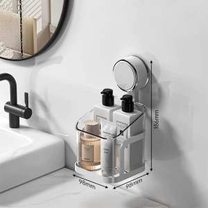 Suction Cup Bathroom Rack Punch-free Toilet Wall Storage Rack Wash Cosmetics Storage