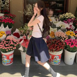 Summer A-Line Japanese Style Utility Skirt