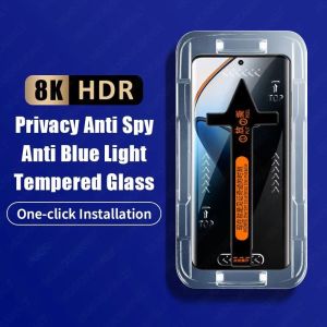 กระจกนิรภัยสำหรับความเป็นส่วนตัวในการติดตั้งเพียงคลิกเดียว Realme 15 15T 13 Pro Plus + 14 12 11 10 GT 6 6T GT6 11x 12x Realme13 ฟิล์มปกป้องหน้าจอกันแอบดู