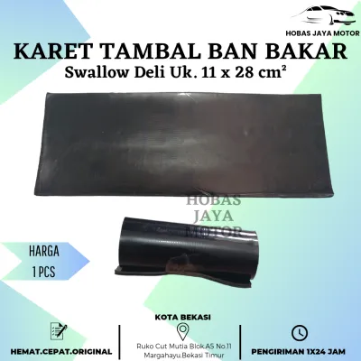 [SATUAN] Karet Bakar Tambal Ban 11x28Cm2 tebal 3mm [Swallow]