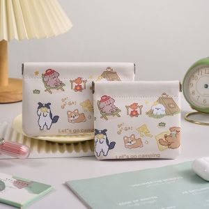กระเป๋าใส่เหรียญลายการ์ตูนน่ารักขนาดเล็กสำหรับเด็กและนักเรียน กระเป๋าใส่เหรียญแบบพกพา กระเป๋าใส่เหรียญแบบแขวนหัวเข็มขัด กระเป๋าใส่เหรียญแบบหนัง PU สำหรับผู้หญิงวัยรุ่น
