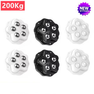 New 4Pcs Self Adhesive Type Mute Ball Universal Wheel 200Kg 5 Beads Furniture Casters Wheels Stainless Steel Wheel 360° Rotation