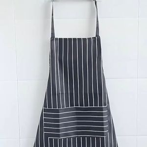 Adjustable Apron Striped Black Hotel Restaurant Chef Waiter Cafe Have Pockets Kitchen Cooking Apron