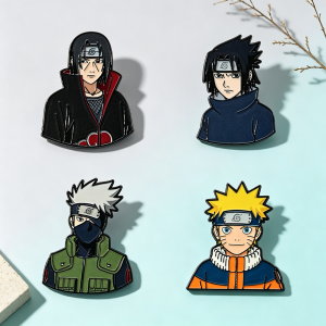 Bandai | 3/4pcs Classic Anime Enamel Pins Set Cartoon Q version Character Metal Lapel Brooches Accessories for Jacket Anime Fans Gift