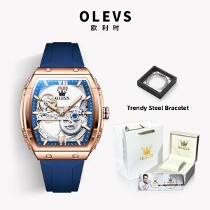 OLEVS | Black Knight Hollow Automatic Mechanical Mens Watch