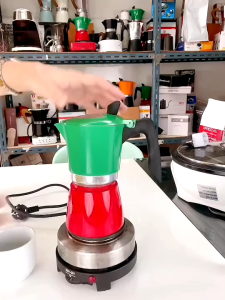 ขุดหม้อต้มกาแฟสดพร้อมใช้ รุ่น ฝาใส Color Moka Pot Coffee-3/ 6 cup หม้อต้มกาแฟสด มอคค่าพอต สี กาแฟ กาต้มกาแฟสด ครบชุด