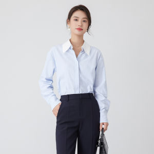 DAGASS | Blue Striped Womens Blouse