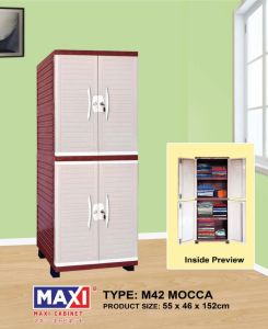 NAIBA Lemari pakaian plastik mini msc printing kunci