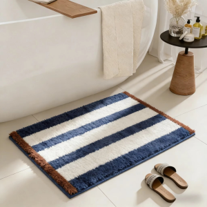 VIKAMA Modern Imitation Cashmere Bathroom Mat Water-Absorbent Door Mat for Toilet Bedroom Rug for Home Decoration