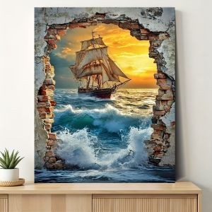 BILIBILI | Painting By Numbers Sailboat Seascape Adult Oil Kit DIY Acrylic Paint Canva Artwork Canva Art Gift Home Decoration