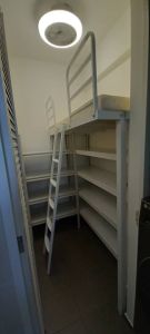 Loft bed with shelf customize singapore for helper room/bomb shelter/store room