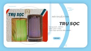 (HCM) Máy Khuếch Tán Tinh Dầu Trụ Sọc Xông Hương Thơm Tạo Độ Ẩm Thơm Phòng Kháng Khuẩn - Rô Organic