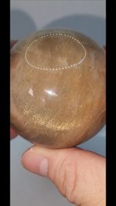 (SG Seller Ready Stocks) Natural Hematoid (Fire) Quartz Ball with Cat Eye Effect 5+cm 天然红胶花水晶球带猫眼 5+ 厘米