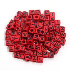 100pcs 7mm Acrylic Square Letter Beads Mixed Alphabet Loose Spacer Beads For Jewelry Making DIY Bracelet Necklace Accessories