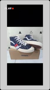 Sepatu Sneakers Navy Model Tinggi / Sepatu Pria dan Sepatu Wanita / Sepatu Masa Kini
