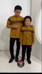 Baju Koko Couple Ayah Dan Anak - Koko Ayah Dan Anak - Koko Couple - Koko Seragam - Couple - Koko Copel Lengan Panjang Motif VIral Khozens Store
