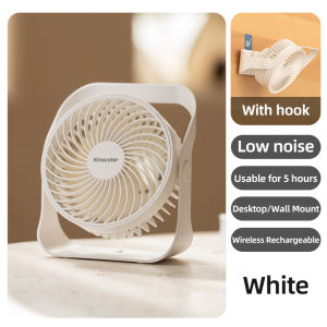 Portable Desktop Electric Fan 2000mAh USB Home Quiet Ventilator 5 Wind Speeds Desktop Wall Ceiling Fan with Hook for Home Office