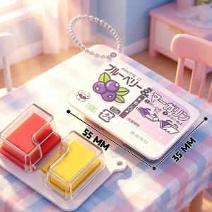 EELHOE | Mini Jam Jar Fidget Keychain Toy Realistic Food Themed Stress Relief Squeeze Bag Charm For Kids Adults Portable Gift Decor