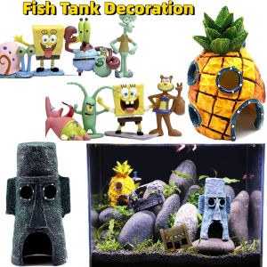 SpongeBob Pie Big Star Family Aquarium FishTank Decoration Underwater Micro Simulation Pineapple House CartoonDecoration
