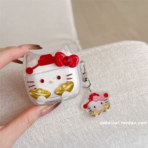 New Year Butterfly Knot Wealth Brings Good Luck Wealth Symbol Compatible with Airpods 1/2/3/4 pro 2/3 Wireless Earphone Protective Case