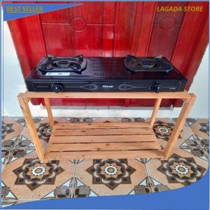 Meja Kompor 2 tungku meja susun bahan kayu 70x40x60