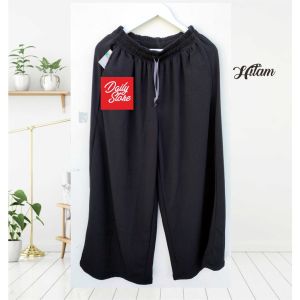 PREMIUM KULOT Big Size 6XL 100kg Celana wanita POLOS SUPER Besar-Bahan crep tebal anti Lecek