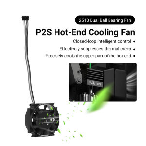 2510 P2S Fan Dual Ball Bearing Hotend Cooling Fan for Bamboo Lab P2S 5V 0.45A High-Speed 15000RPM 3D Printer Replacement Fan